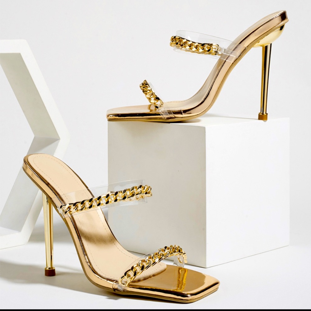 Gold stiletto heels She & In new 42 Eu which 10w